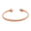 Nuevo Pulsera Magnética de Alambre de Acero Europea y Americana con Apertura Magnética Pulsera de Salud Pulsera Roscada de Hilo Color Oro Rosa