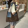 Bolsa de Lona Retro Literaria de Nicho Nueva Bolso de Hombro para Viajes Diarios Bolsa de Compras de Gran Capacidad Bolso de Mano de Mezclilla a la Moda
