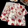 Pijama de Niña para Verano, Delgado de Seda de Hielo, Manga Corta, para Niña Pequeña, Bebé, Princesa, Conjunto de Ropa de Casa de Seda de Verano