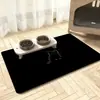 Tapete para alimentação de animais de estimação para gatos e cães, tapete absorvente de secagem rápida, tapete antiderrapante resistente à sujeira, tapete de chão fofo de desenho animado de terra de diatomáceas