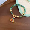 Pulsera de Borla para Zongzi con Hilo de Cinco Colores del Festival del Bote del Dragón, Pulsera Única y Versátil de Nuevo Estilo Chino con un Diseño Distintivo