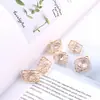 Aretes de Circonio con Alambre de Cobre Enrollado Aretes Geométricos Estrella de Cinco Puntas Amor Triángulo Diamante Corazón Accesorios para el Cabello Colgante