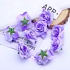Horquilla Artificial de Rosa Estilo Europeo Diadema de Flores Accesorios Flor de Seda Decoración para el Cabello Flor de Peonía Rosa en Stock Venta al por Mayor