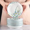 Prato de cerâmica para lanche de narciso doméstico de 10 peças, 6,25 polegadas, prato pequeno, prato de jantar