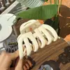 Francés 2025 Nuevo Elegante Elegante Grande Cremoso Calabaza Pinza para el Cabello Pinza Trasera Pinza Tiburón Accesorios para el Cabello
