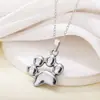 Collar Colgante Tohm Estilo Ins Transfronterizo Europeo y Americano con Huella de Pata de Animal para Mujer Accesorio Versátil de Moda en Acero Inoxidable Cadena para Clavícula