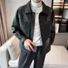 American Retro Biker Suit Puleather Trendy Brand Jacket Masculino e Feminino Outono e Inverno High-end Sense Fried Street Heavy Industry Baseball Suit Jacket