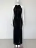 Ropa de mujer para comercio exterior europeo y americano 2026 verano nuevo estilo cuello redondo lentejuelas sexy espalda descubierta corte ajustado largo vestido de noche