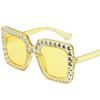 Nuevas gafas de sol de moda europea y americana con montura grande multicolor y diamantes, tendencia urbana, gafas de sol cuadradas, gafas de sol transfronterizas para mujer
