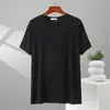 Nova camiseta modal masculina de manga curta, fina para o verão, roupa de casa, camiseta casual versátil, absorvente de suor, respirável, gola redonda