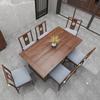 Nuevo Juego de Mesa y Sillas de Comedor Estilo Chino, Madera Maciza, Muebles Modernos de Nogal Negro Norteamericano para Uso Doméstico, Mesa de Comedor para Casa Completa de Villa