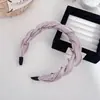 Diadema Tejida Estilo Francés para Mujer, Diadema Ancha de Tela de Alta Gama, Diseño de Corona Alta para Hacer que el Rostro Parezca Más Pequeño, Adecuada para Lavarse la Cara, Accesorio para el Cabello