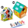 Explosões DIY casa de pássaro de madeira brinquedo ebay Amazon wish comércio exterior Casa de Pássaro crianças pintada grafite gaiola de pássaro