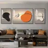 Pintura decorativa moderna minimalista para sala de estar, arte abstrato em linha, pintura para pendurar na parede de fundo do sofá, tríptico de atmosfera de alta qualidade