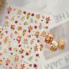 Pegatinas para Uñas con Relieve Tomoni Hojas de Arce de Otoño Ardilla de Dibujos Animados Pegatinas para Uñas Cortas Diario de Hojas Pequeños Accesorios