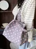 Bolsa de mano tipo tote de estilo coreano, minimalista, con estampado de letras y lunares para mujer, nueva colección 2026, gran capacidad, bolso de hombro, casual y adecuado para ir al trabajo