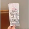 Pinza para el pelo de perla rosa plateada para niños, linda pinza lateral de flor pequeña, pinza para flequillo dopamina, estilo dulce y genial
