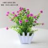 Conjunto de flores artificiales, ramo combinado para combinar, decoración del hogar, flores falsas de plástico, cerca pequeña, planta en maceta, conjunto de decoración de interiores