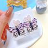 Venta caliente transfronteriza: pendientes de mariposa coloridos de acrílico con aguja de plata s925, pendientes de diseño exagerado para mujeres europeas y americanas.