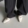 Sandalias de verano para mujer con punta abierta, piel genuina, tacón grueso, punta cuadrada poco profunda, zapatos elegantes de tacón bajo, versátiles para ir al trabajo