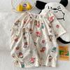 Pijama Dulce de Dibujos Animados para Mujer Verano Algodón Nube Manga Corta Shorts Niñas Cuello en V Verano Ropa para el Hogar Conjunto