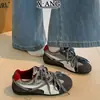 Em estoque~ Tênis de treino alemães com cadarço color block em couro genuíno para mulheres, sola macia, confortável para os pés, tênis esportivos casuais versáteis