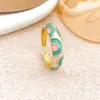 Anel Moda Retrô Esmalte Cloisonné Padrão Anel Acessórios Nicho Alto Padrão Colorido Dopamina Lembrança Acessórios