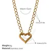 Colar Coração Vazado Francês Mais Vendido Aço Inoxidável Banhado a Ouro Real 18K Pulseira Simples Elegante Estilo Ins Transfronteiriço