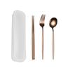 Internet Celebrado Português Aço Inoxidável Conjunto de Louça Estudante Tableware Garfo Colher Chopsticks Pacote de viagem portátil de três peças