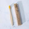 Escova de Dentes Infantil de Bambu com Carbono Caixa de Papel Kraft Escova de Dentes de Bambu Arco-Íris com Cerdas Ultrafinas Macias Escova de Dentes com Cabo de Bambu de Madeira Pode Ser Personalizada