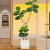 Plantas verdes artificiales de estilo vintage, higuera artificial para la sala de estar, ofreciendo una sensación de lujo ligero y alta gama, plantas verdes artificiales para decoración de interiores