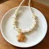 Collar irregular hecho a mano con cuentas de estrella de mar y conchas estilo vacación en la playa para mujer, cadena para la clavícula de nicho, collar versátil y exquisito