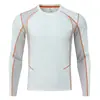 KF77002-Manga larga deportiva multipanel con costuras de color contrastante