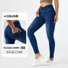 Jeans de Yoga Cruzados de Cintura Nueva Estilo con Bigotes para Mujer, Adelgazantes y Levanta Glúteos, Pantalones Casuales de Fitness con Doble Bolsillo