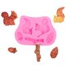 Molde de Silicona Ardilla Pino Flip Azúcar Horneado Flip Azúcar Chocolate Accesorios Decoración Pastel Paso Seco al Por Mayor