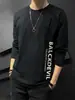 Camiseta de Manga Larga para Hombre 2024 Nueva Moda de Verano Coreana Holgada Camisa Base Ropa Camiseta Holgada Adolescentes