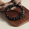 Nueva Pulsera China Obsidiana Plateada Natural León Valiente Despertar Zorro de Nueve Colas Círculo Único Pulsera de Cristal Moda Combinación Explosiones Tiktok