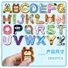 52 Piezas de Pegatinas Magnéticas Suaves de Letras Originales Animales Lindos de Dibujos Animados Inglés Educación Temprana Niños Educativo Creativo Transfronterizo Imanes para Refrigerador