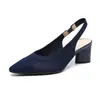 Bt663 Zapatos de Princesa Huecos Sandalias Tejidas Baotou con Tira Trasera Hueca Punta Fina Boca Baja Hueco Lateral Sandalias de Tacón Grueso Diarias