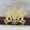 Hongxing Novo DIY Joias Cobre Cor Ouro 24K Preservação de Cor 75*58mm Material Semiacabado Coroa de Cabelo Imitação de Jade B1478