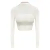 Ropa de Yoga para Mujer, Nuevo Estilo de Primavera, Camiseta Deportiva de Malla Falsa de Dos Piezas, Top de Fitness para Deportes al Aire Libre con Copa Fija en el Pecho