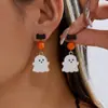 Brincos Assimétricos de Chapéu de Fantasma de Novo Estilo Europeus e Americanos Transfronteiriços para Mulheres Acessórios de Orelha Aranha Sombrios Tendência