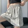 Shorts de Trabajo Americanos Tie-Dye para Mujer Verano 2025 Nueva Ropa Exterior Cintura Alta Pierna Ancha Corte A Pantalones Deportivos Casuales