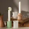 Portavelas Cilíndrico Rayado Estilo Nórdico Ins Amapola Molde de Silicona Base para Velas de Aromaterapia DIY Molde de Yeso