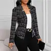 2026 Ropa para Mujer Europea y Americana Transfronteriza Amazon Aliexpress Blazer Sencillo y Moderno Estampado a Cuadros Ajustado