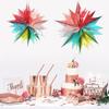 Decoração de Festa de Fim de Ano Natalino Colorida Cerâmica Seis Seções Montanha Estrela Bola de Espinhos Decoração Favo de Mel Pingente Tridimensional Ornamento Pendurado