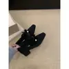 Zapatos Mary Jane de Felpa Estilo Francés con Forro de Lana, Suaves y Elegantes, que Aumentan la Altura, con Moño, Estilo Universitario, Estilo de Otoño e Invierno para la Noche