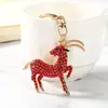 Estilo de moda transfronterizo llavero de cabra incrustado de diamantes, accesorio creativo y personalizado para llavero de bolsa y coche de la cabra del zodíaco
