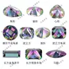 Venta al por mayor de Zirconias de Siete Colores Galvanizadas en Piedras Sueltas, Gemas Artificiales de Circonia Cúbica con Base de Punta, Formas Redondas e Irregulares para Monturas de Anillo