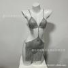 Lencería Sexy Falda de Malla con Cortes Noche Estrellada Pura Pasión Falda Sexy con Tirantes y Cadena Metálica Transparente 1522